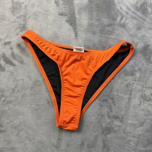 BFyne Bikini Bottom Womens Large Orange High Leg Swimwear 3961BOT Nylon Spandex